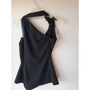 White House Black Market Black Twist Halter Neck Sleeveless Top Size M